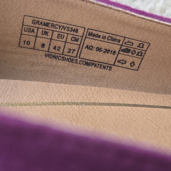 Vionic Gramercy Purple Suede Bow Detail Ballet Flats Size 10 - Picture 9 of 9